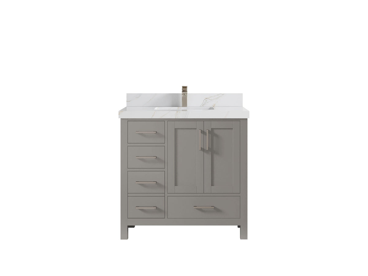 Malibu 36 in. W x 22 in. D Bathroom Vanity Center Sink 2 - Willow Bath and Vanity