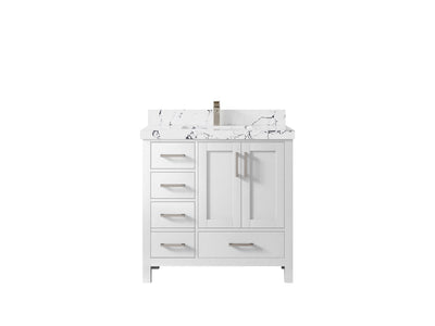 Malibu 36 in. W x 22 in. D Bathroom Vanity Center Sink 2 - Willow Bath and Vanity