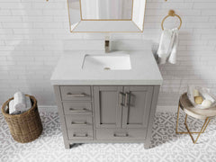 Malibu 36 in. W x 22 in. D with Center Sink Bathroom Vanity - photo 12