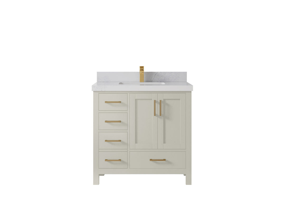 Malibu 36 in. W x 22 in. D Bathroom Vanity Center Sink 2 - Willow Bath and Vanity