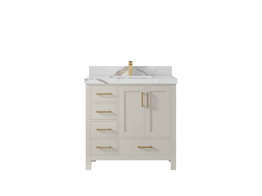 Malibu 36 in. W x 22 in. D Bathroom Vanity Center Sink 2 - Willow Bath and Vanity