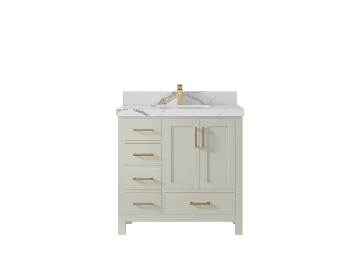 Malibu 36 in. W x 22 in. D Bathroom Vanity Center Sink 2 - Willow Bath and Vanity