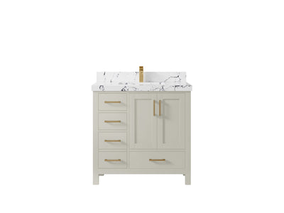 Malibu 36 in. W x 22 in. D Bathroom Vanity Center Sink 2 - Willow Bath and Vanity