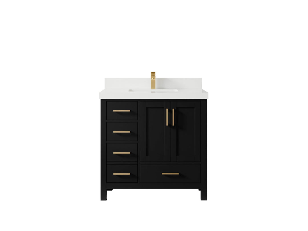 Malibu 36 in. W x 22 in. D Bathroom Vanity Center Sink 2 - Willow Bath and Vanity