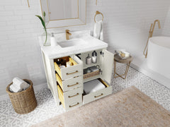 Malibu 36 in. W x 22 in. D with Center Sink Bathroom Vanity - photo 3
