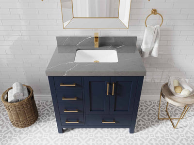 Malibu 36 in. W x 22 in. D Bathroom Vanity Center Sink 2 - Willow Bath and Vanity