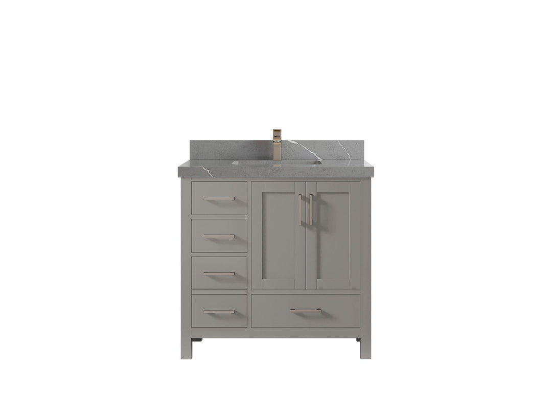 Malibu 36 in. W x 22 in. D Bathroom Vanity Center Sink 2 - Willow Bath and Vanity