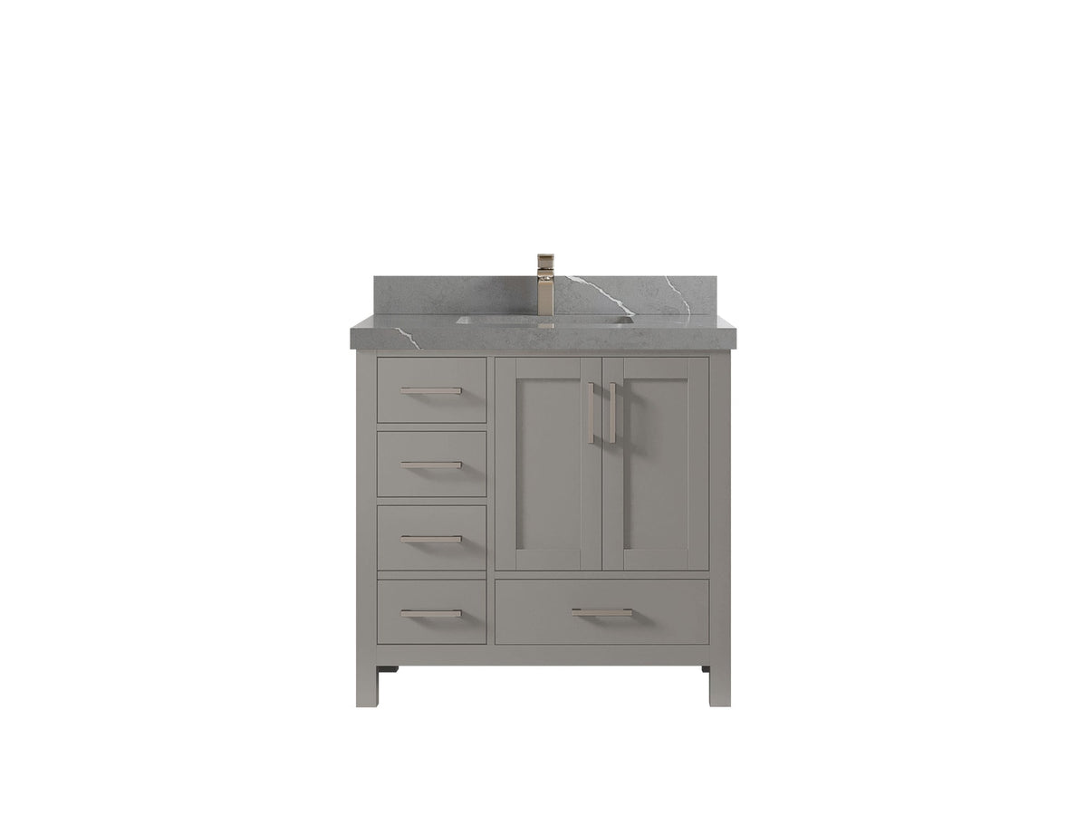 Malibu 36 in. W x 22 in. D Bathroom Vanity Center Sink 2 - Willow Bath and Vanity