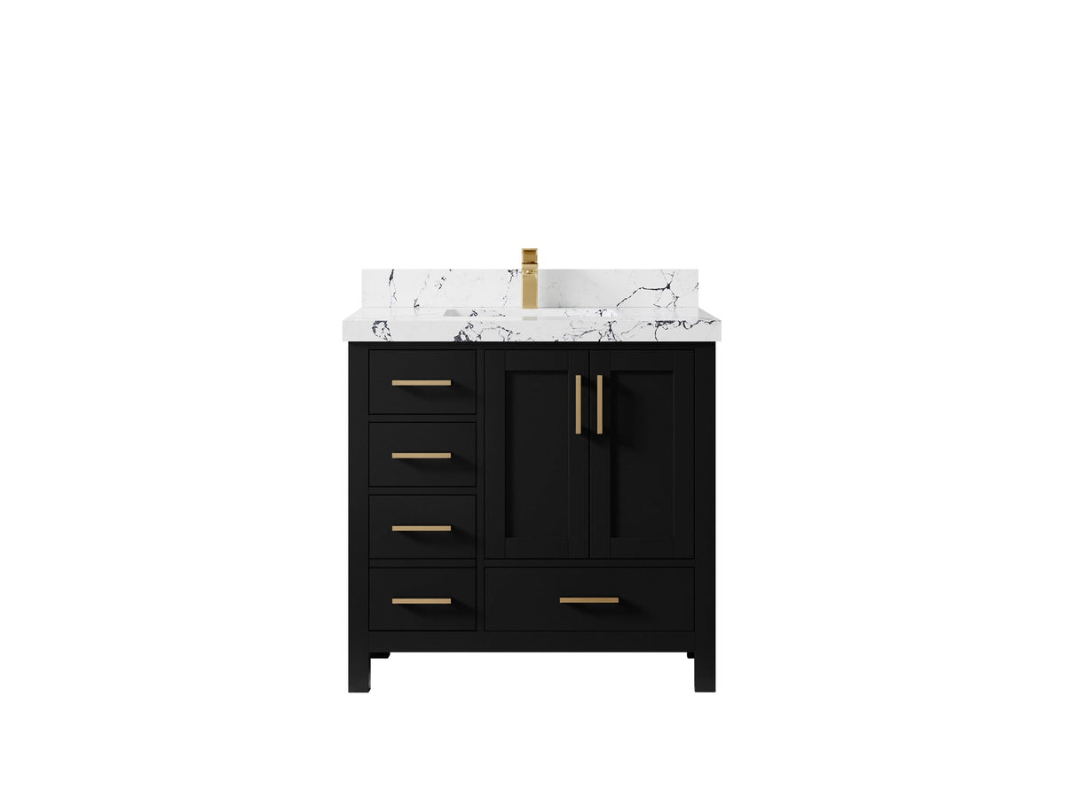 Malibu 36 in. W x 22 in. D Bathroom Vanity Center Sink 2 - Willow Bath and Vanity