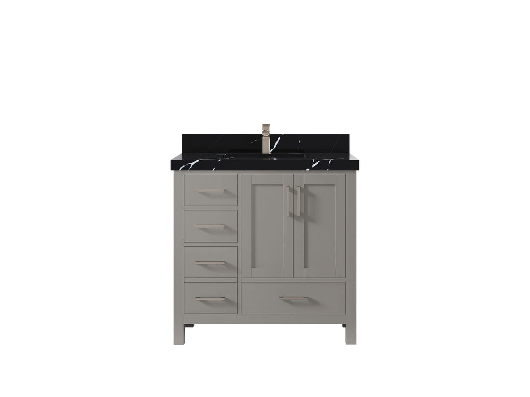Malibu 36 in. W x 22 in. D Bathroom Vanity Center Sink 2 - Willow Bath and Vanity