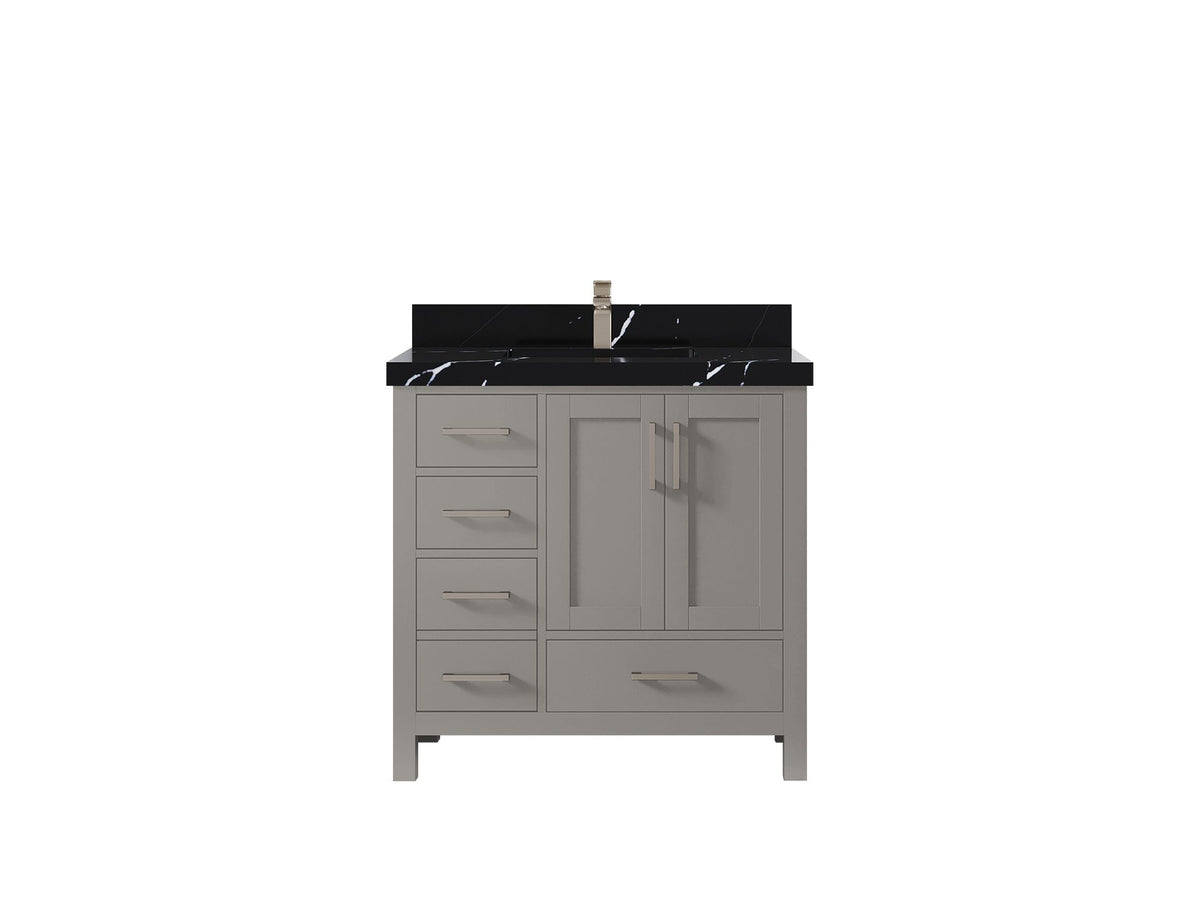 Malibu 36 in. W x 22 in. D Bathroom Vanity Center Sink 2 - Willow Bath and Vanity