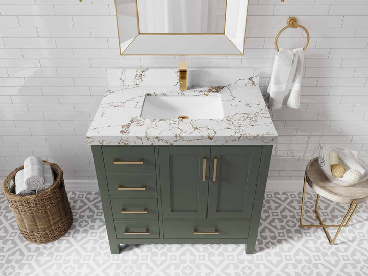 Malibu 36 in. W x 22 in. D Bathroom Vanity Center Sink 2 - photo 43