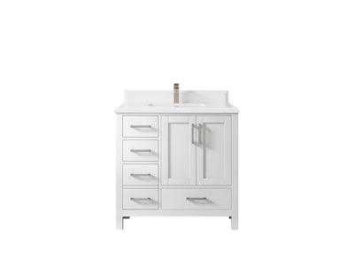 Malibu 36 in. W x 22 in. D Bathroom Vanity Center Sink 2 - Willow Bath and Vanity