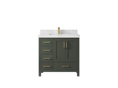 Malibu 36 in. W x 22 in. D Bathroom Vanity Center Sink 2 - Willow Bath and Vanity