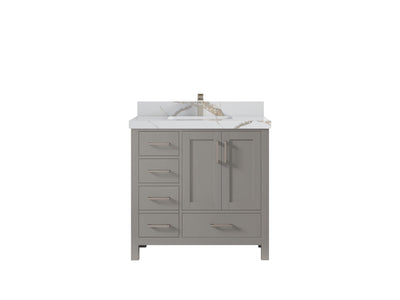 Malibu 36 in. W x 22 in. D Bathroom Vanity Center Sink 2 - Willow Bath and Vanity