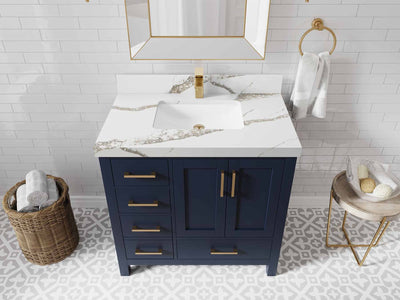 Malibu 36 in. W x 22 in. D Bathroom Vanity Center Sink 2 - Willow Bath and Vanity