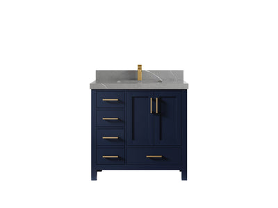 Malibu 36 in. W x 22 in. D Bathroom Vanity Center Sink 2 - Willow Bath and Vanity