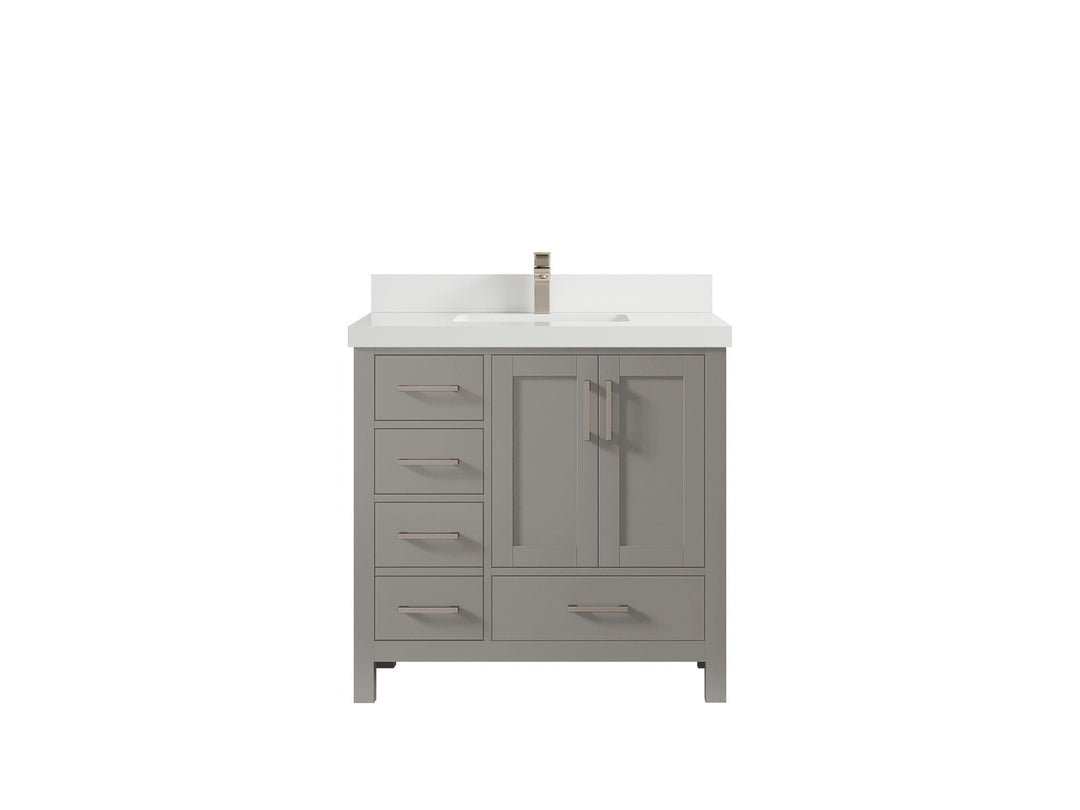 Malibu 36 in. W x 22 in. D Bathroom Vanity Center Sink 2 - Willow Bath and Vanity