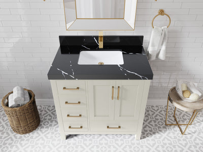 Malibu 36 in. W x 22 in. D Bathroom Vanity Center Sink 2 - Willow Bath and Vanity
