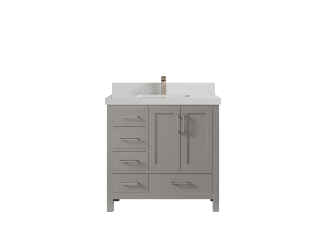 Malibu 36 in. W x 22 in. D Bathroom Vanity Center Sink 2 - Willow Bath and Vanity