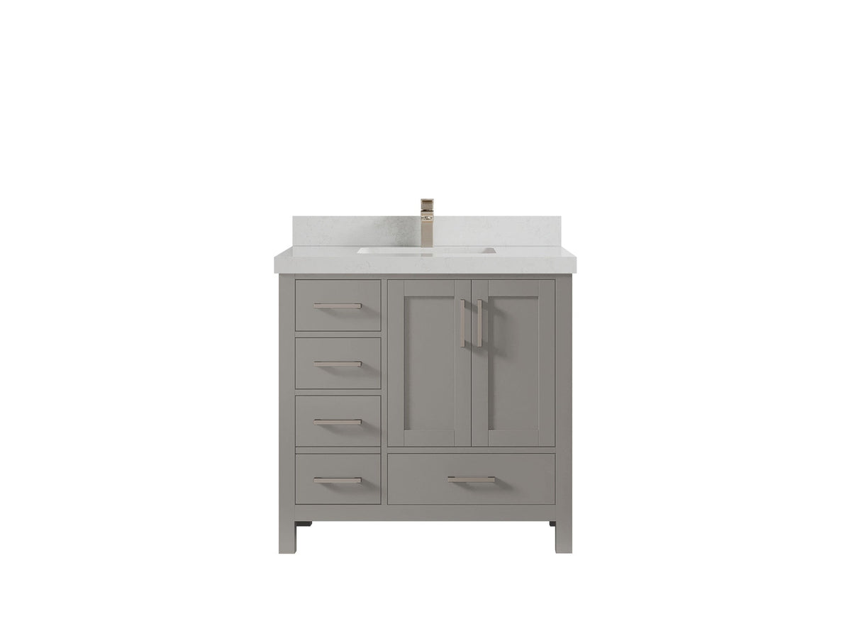 Malibu 36 in. W x 22 in. D Bathroom Vanity Center Sink 2 - Willow Bath and Vanity