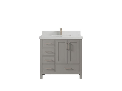 Malibu 36 in. W x 22 in. D Bathroom Vanity Center Sink 2 - Willow Bath and Vanity