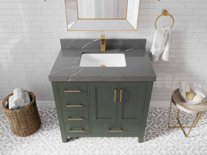 Malibu 36 in. W x 22 in. D Bathroom Vanity Center Sink 2 - photo 39