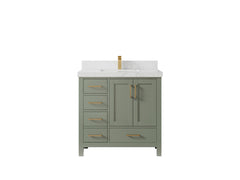 Malibu 36 in. W x 22 in. D with Center Sink Bathroom Vanity - photo 31