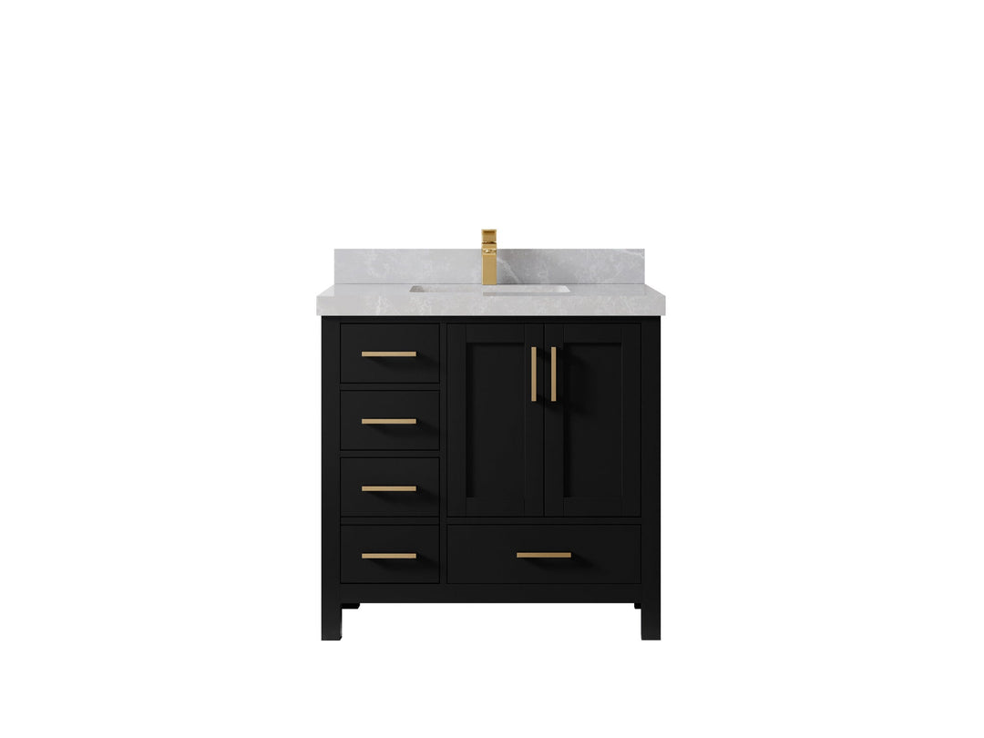 Malibu 36 in. W x 22 in. D Bathroom Vanity Center Sink 2 - Willow Bath and Vanity
