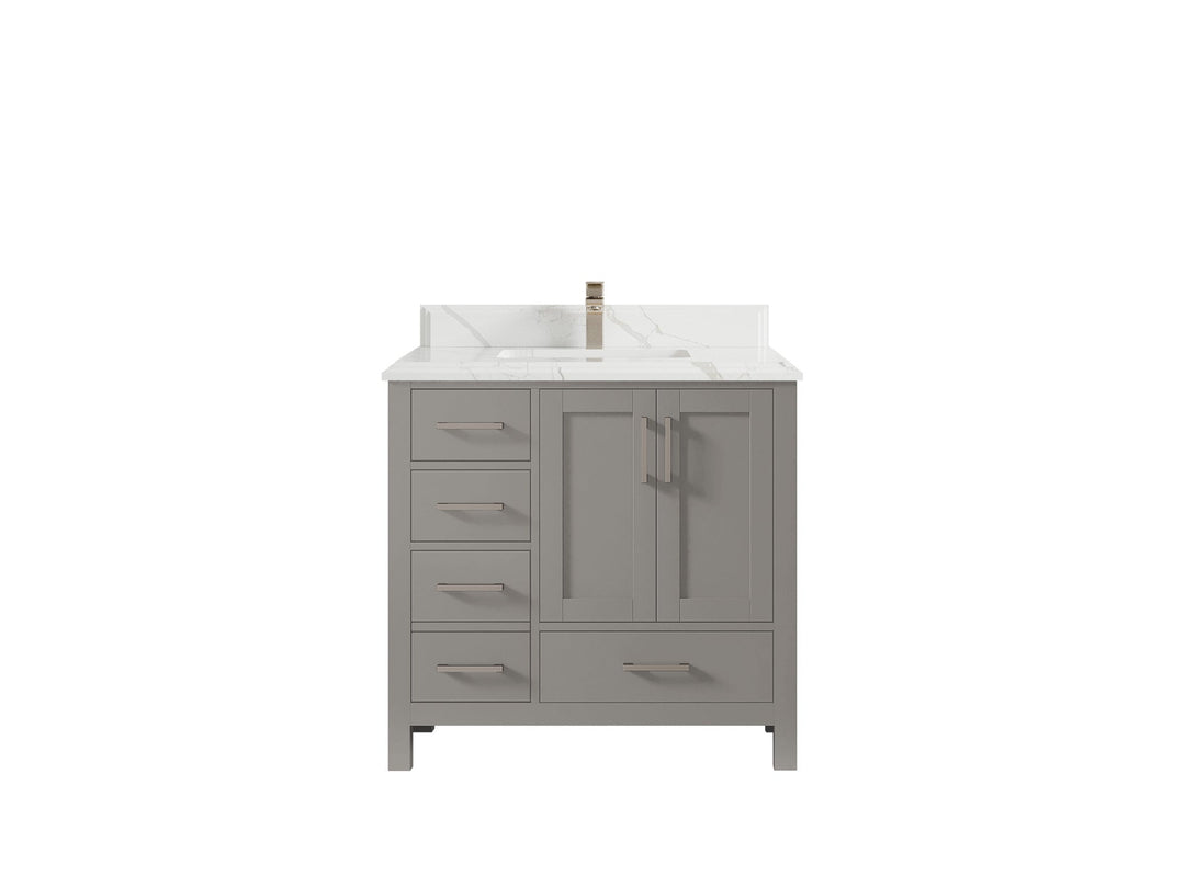 Malibu 36 in. W x 22 in. D Bathroom Vanity Center Sink 2 - Willow Bath and Vanity
