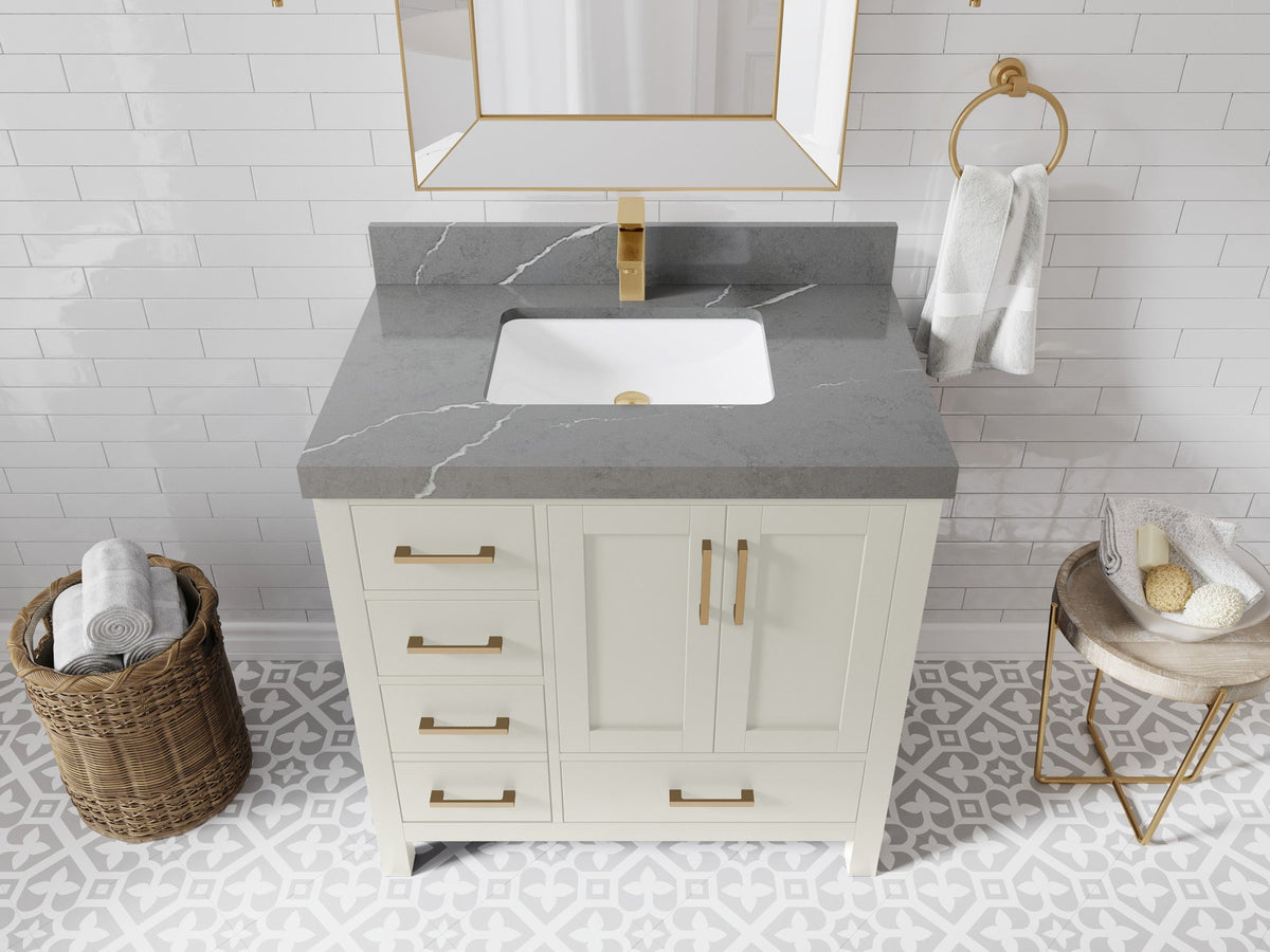 Malibu 36 in. W x 22 in. D Bathroom Vanity Center Sink 2 - Willow Bath and Vanity