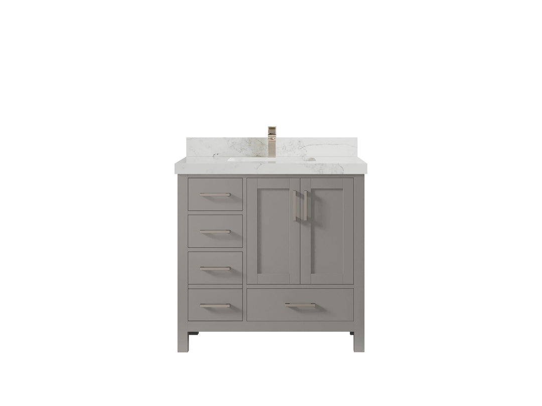 Malibu 36 in. W x 22 in. D Bathroom Vanity Center Sink 2 - Willow Bath and Vanity
