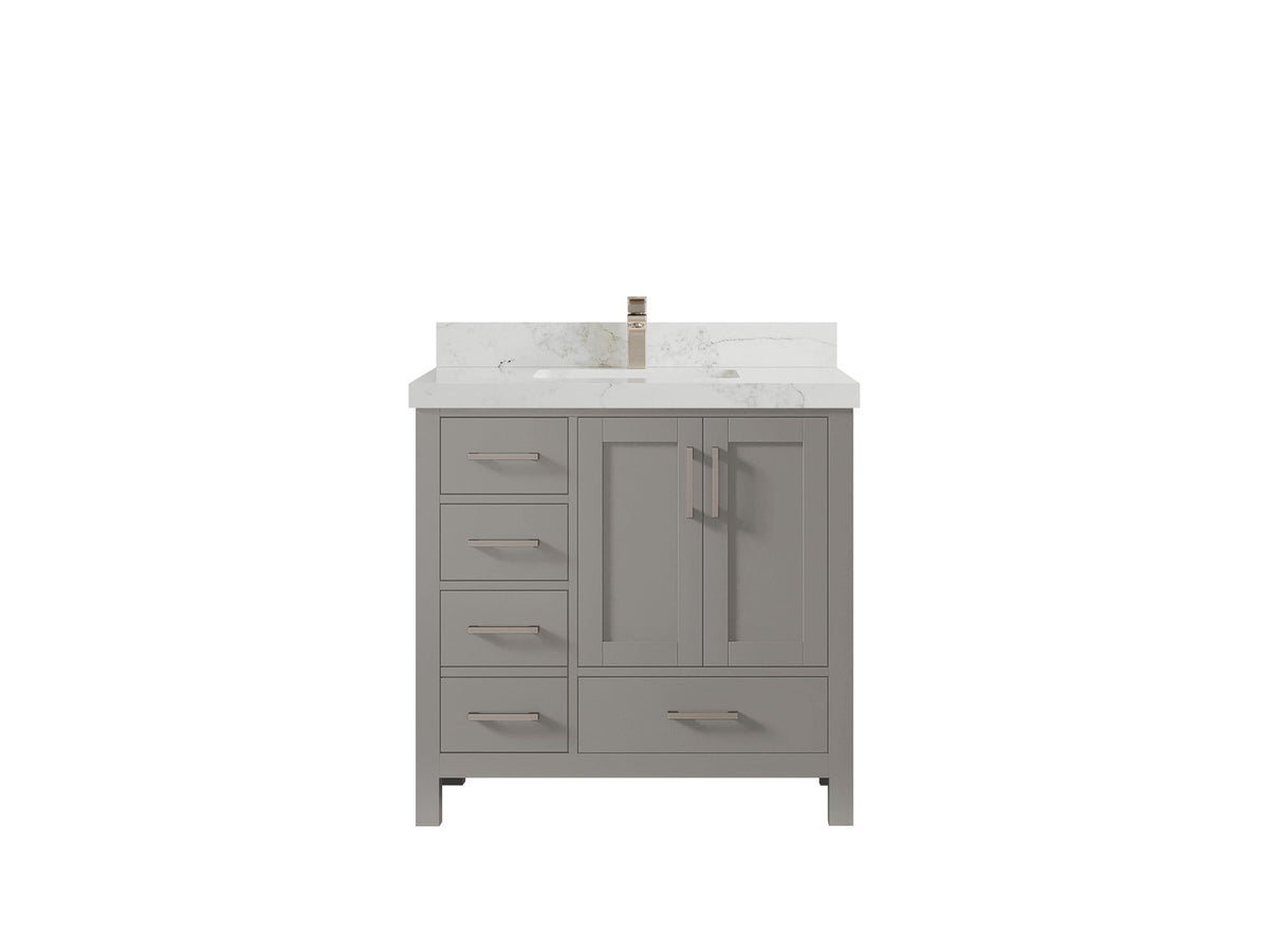 Malibu 36 in. W x 22 in. D Bathroom Vanity Center Sink 2 - Willow Bath and Vanity