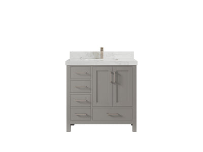 Malibu 36 in. W x 22 in. D Bathroom Vanity Center Sink 2 - Willow Bath and Vanity