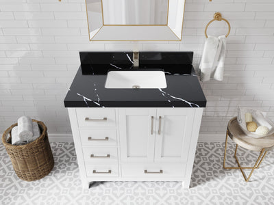 Malibu 36 in. W x 22 in. D Bathroom Vanity Center Sink 2 - Willow Bath and Vanity
