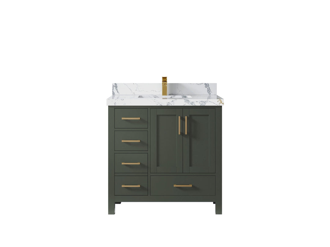 Malibu 36 in. W x 22 in. D Bathroom Vanity Center Sink 2 - Willow Bath and Vanity