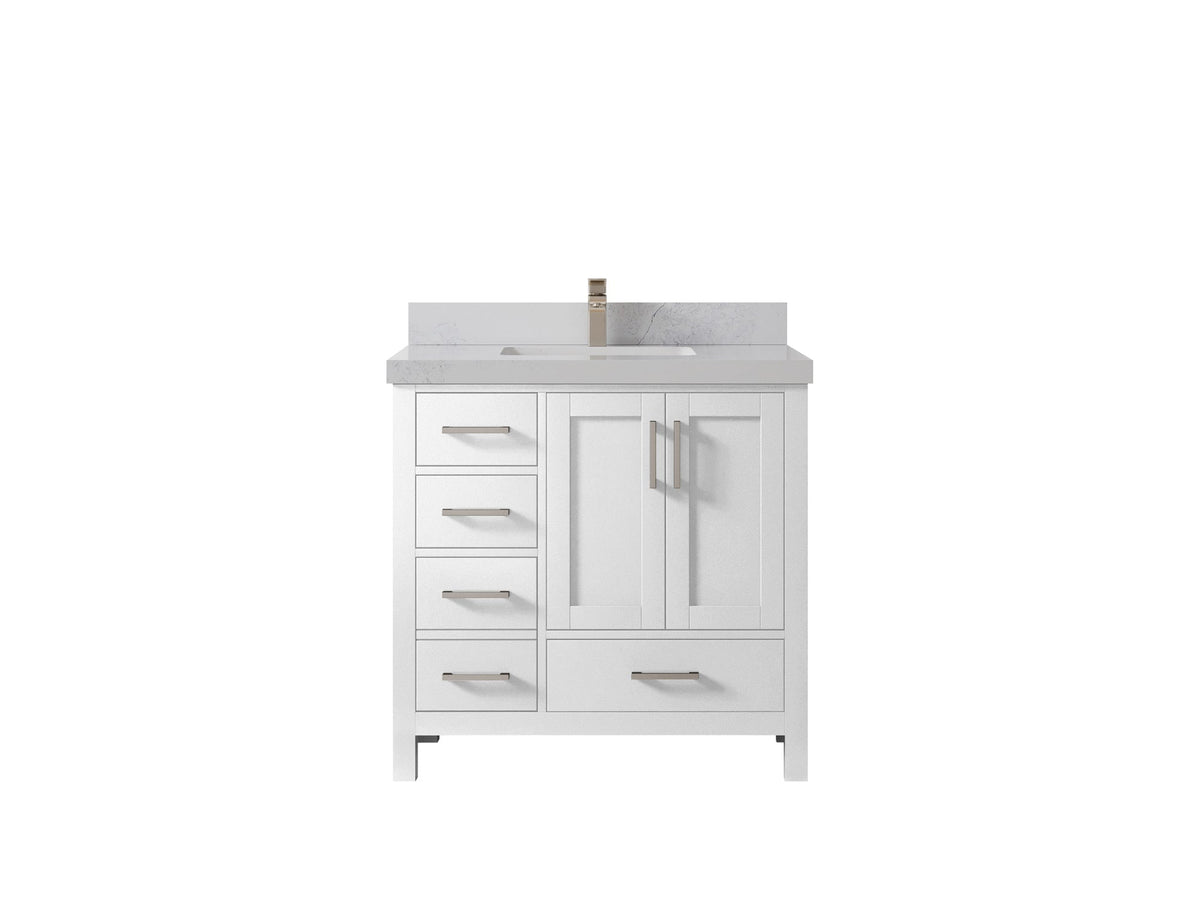 Malibu 36 in. W x 22 in. D Bathroom Vanity Center Sink 2 - Willow Bath and Vanity