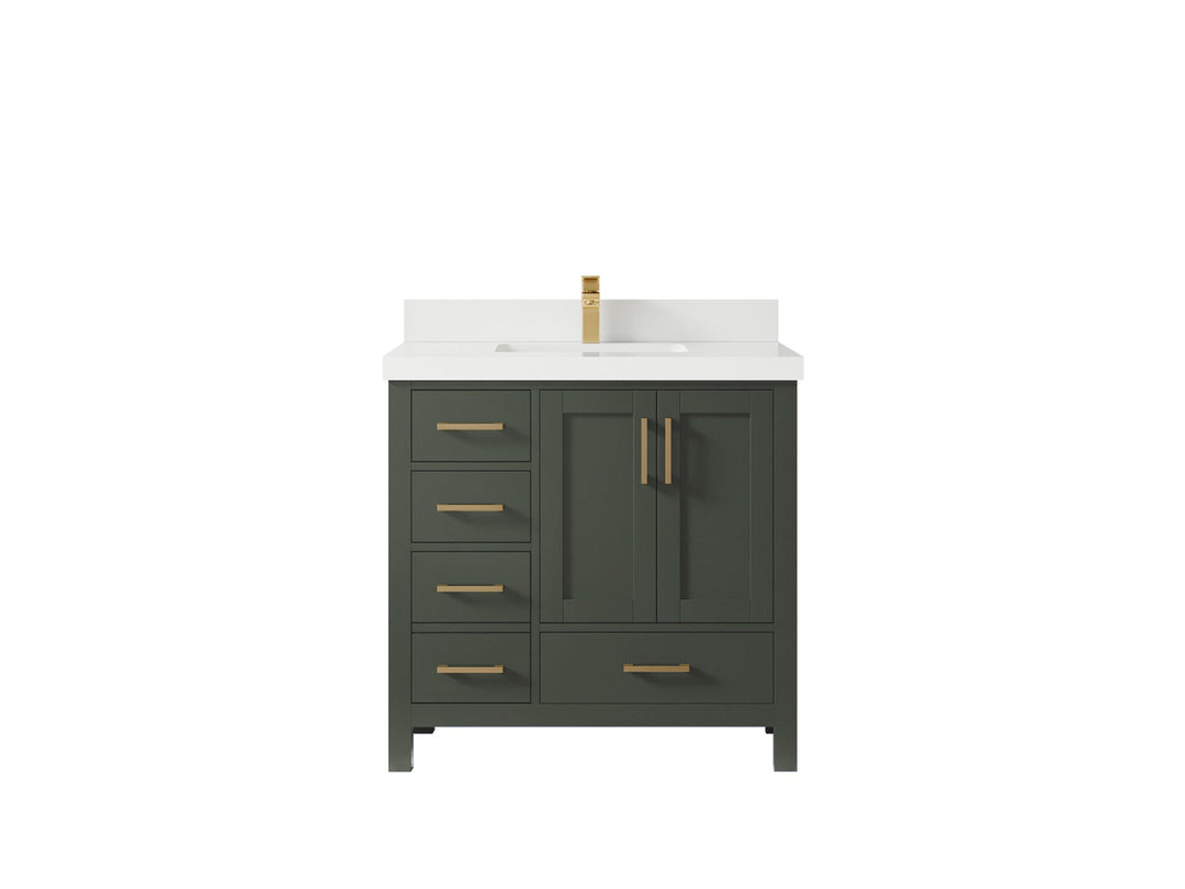 Malibu 36 in. W x 22 in. D Bathroom Vanity Center Sink 2 - Willow Bath and Vanity