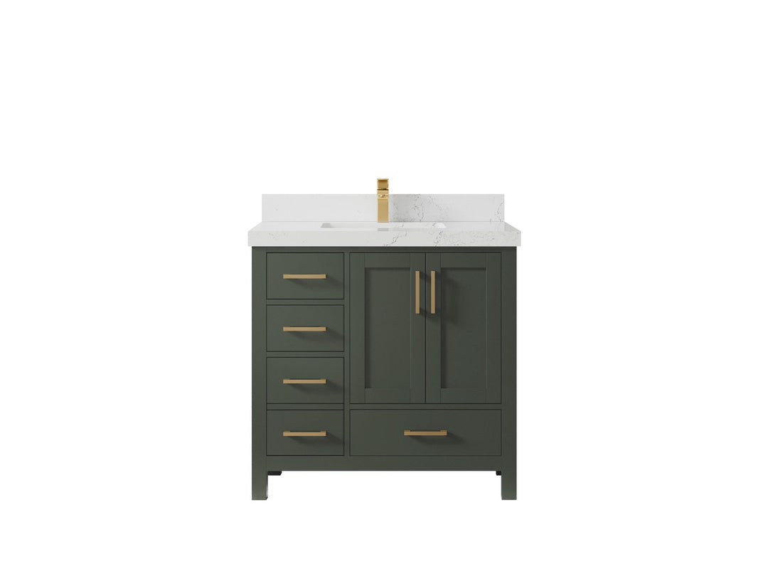 Malibu 36 in. W x 22 in. D Bathroom Vanity Center Sink 2 - Willow Bath and Vanity