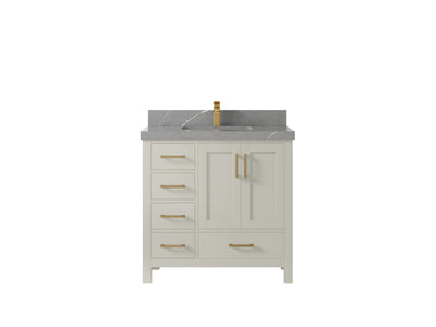 Malibu 36 in. W x 22 in. D Bathroom Vanity Center Sink 2 - Willow Bath and Vanity