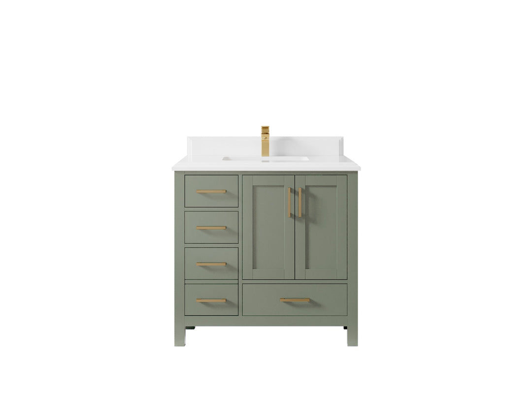 Malibu 36 in. W x 22 in. D Bathroom Vanity Center Sink 2 - Willow Bath and Vanity