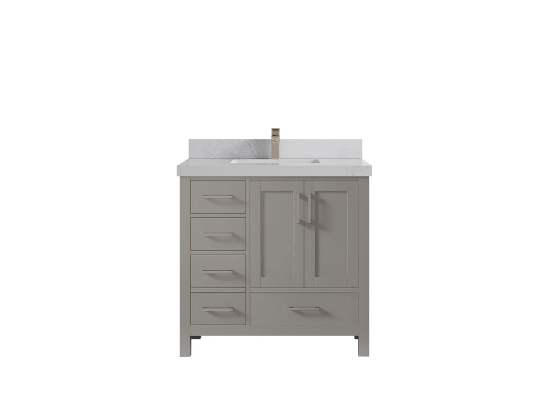Malibu 36 in. W x 22 in. D Bathroom Vanity Center Sink 2 - Willow Bath and Vanity