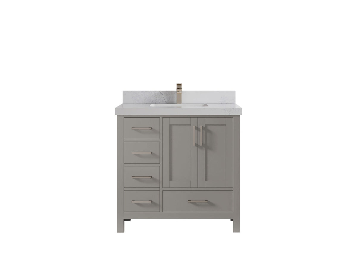 Malibu 36 in. W x 22 in. D Bathroom Vanity Center Sink 2 - Willow Bath and Vanity
