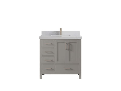 Malibu 36 in. W x 22 in. D Bathroom Vanity Center Sink 2 - Willow Bath and Vanity