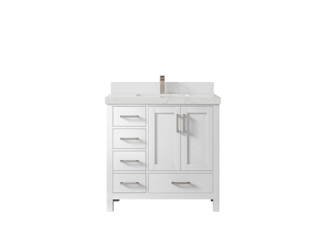 Malibu 36 in. W x 22 in. D Bathroom Vanity Center Sink 2 - Willow Bath and Vanity