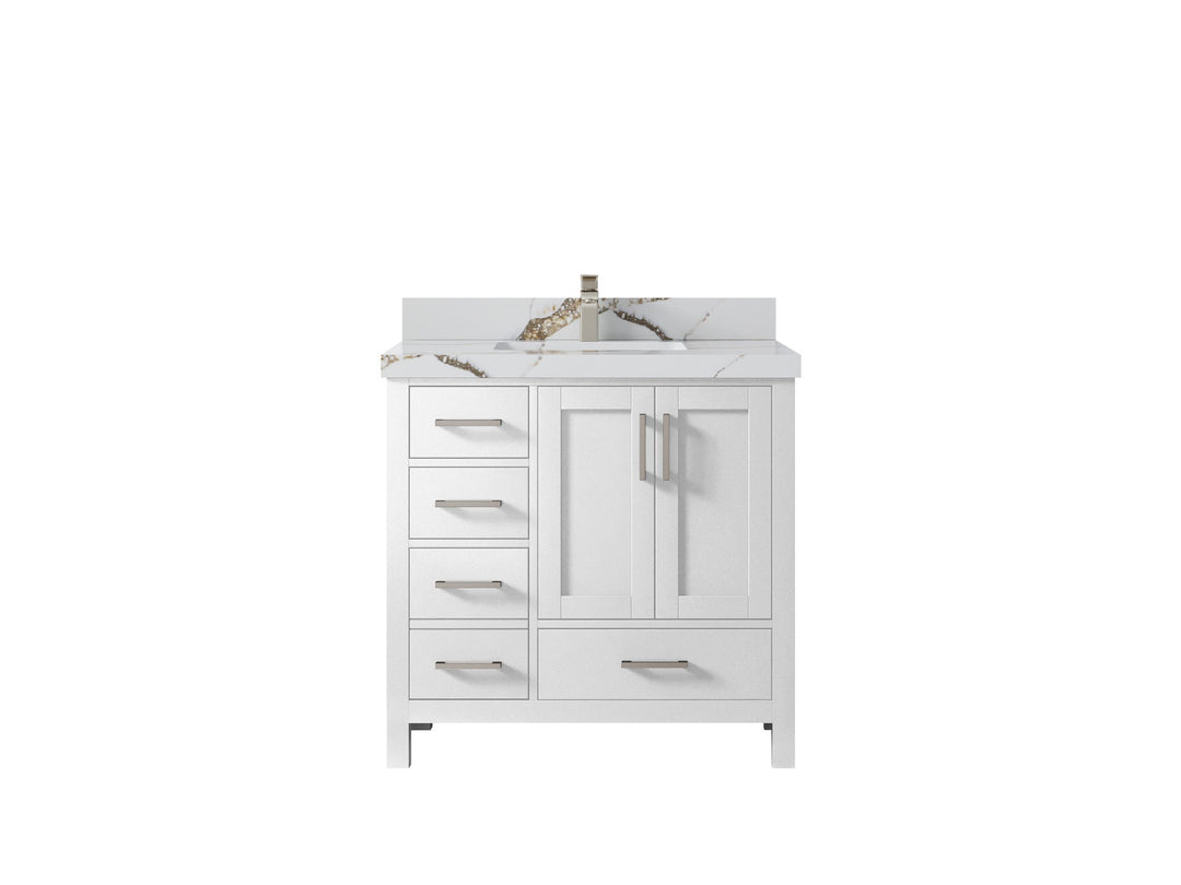 Malibu 36 in. W x 22 in. D Bathroom Vanity Center Sink 2 - Willow Bath and Vanity