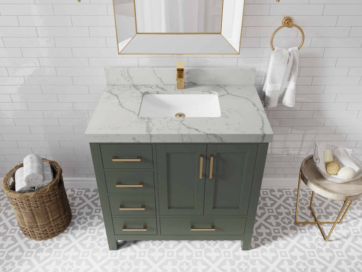 Malibu 36 in. W x 22 in. D Bathroom Vanity Center Sink 2 - photo 47