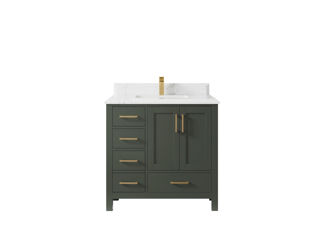 Malibu 36 in. W x 22 in. D Bathroom Vanity Center Sink 2 - Willow Bath and Vanity