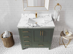 Malibu 36 in. W x 22 in. D with Center Sink Bathroom Vanity - photo 45