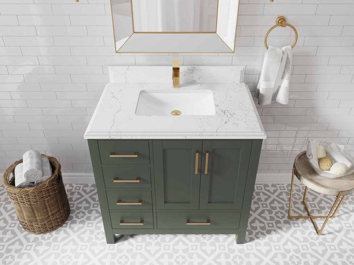 Malibu 36 in. W x 22 in. D Bathroom Vanity Center Sink 2 - photo 31